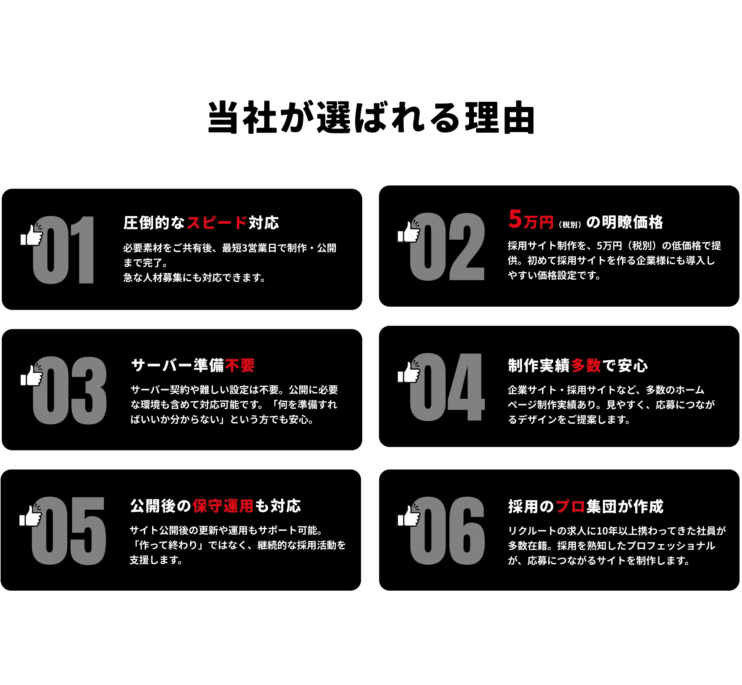 爆速＆格安 採用サイト制作
